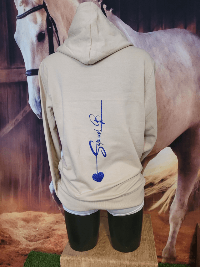 Sweat à capuche femme beige(A11) – Confort & touche pailletée